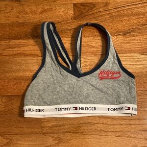Tommy Hilfiger Heather Gray Bra with Navy Trim